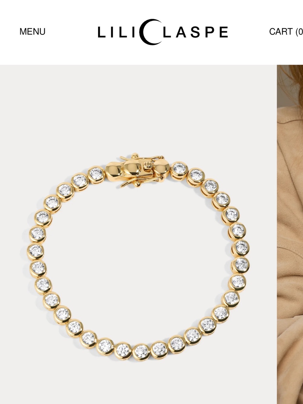 Lili Claspe Gold Reese Tennis Bracelet 6”